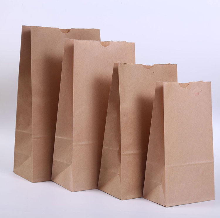 Bolsa de papel Kraft de fondo plano